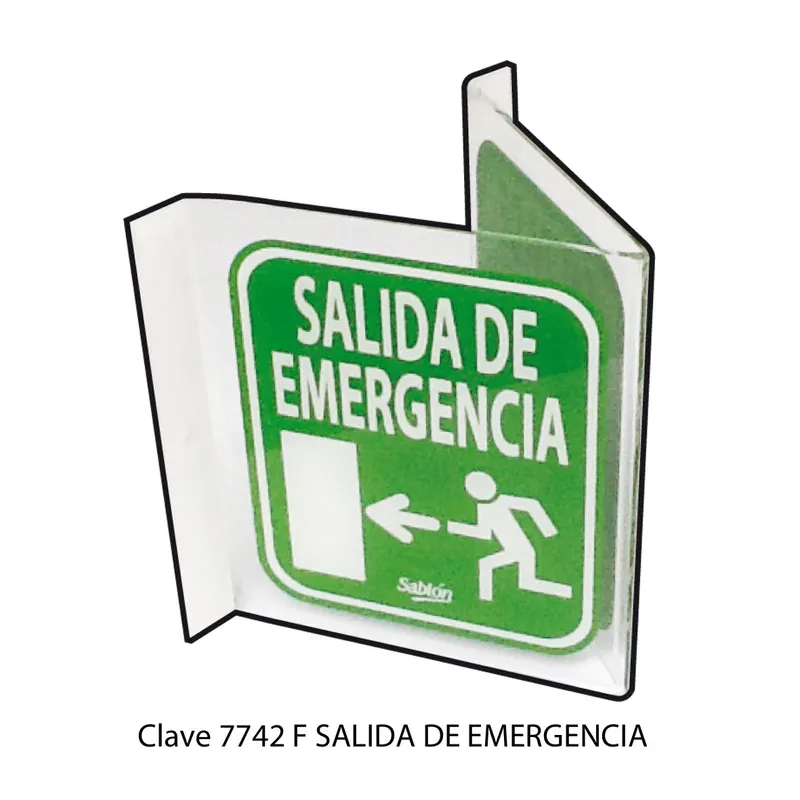 Señal salida de emergencia — Señal Triangular para pasilo — Visibilidad de 0 a 6 metros — Elite 180º