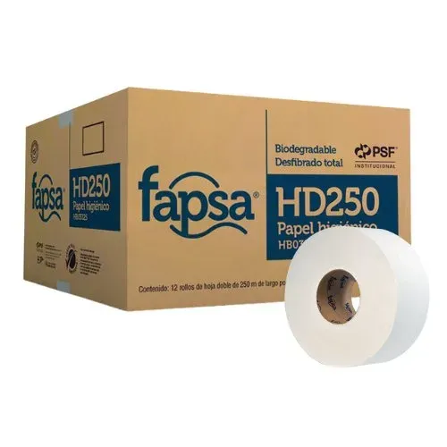 Papel Higiénico Fapsa HD250 en Bobina - Caja con 12 Rollos