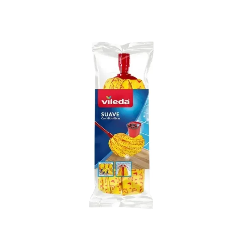 Repuesto Mop Suave Amarillo Vileda Professional | Microfibra y Algodón | 350g