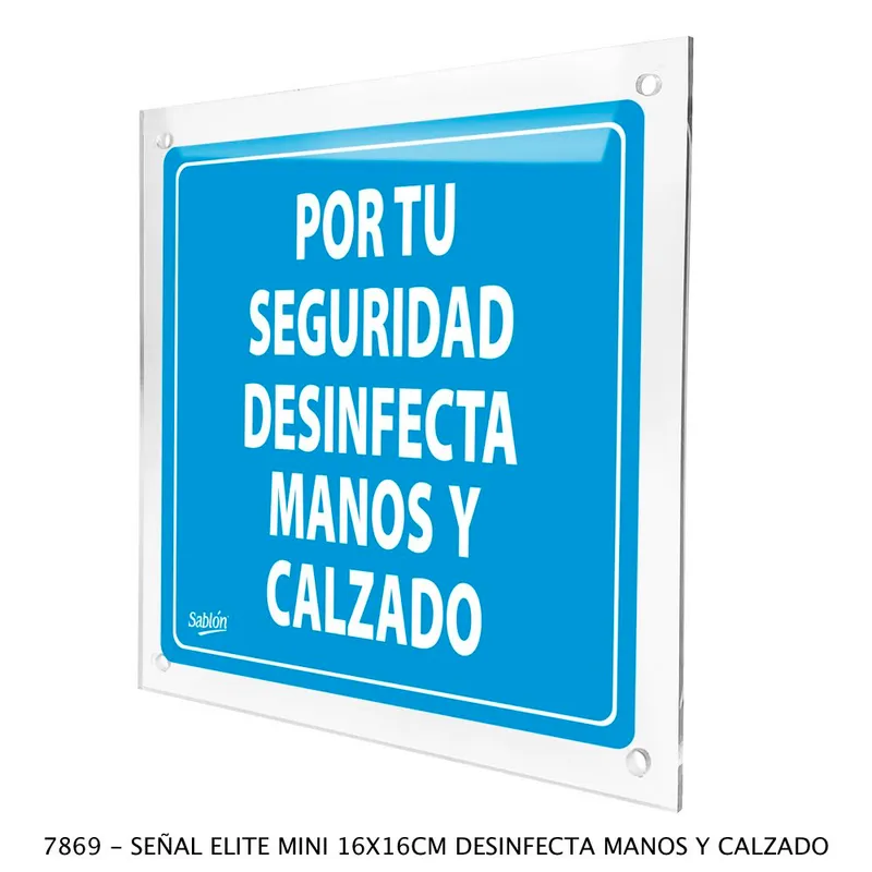 Señal por tu seguridad desinfecta calzado y manos — Elite Mini — 16 X 16 cm