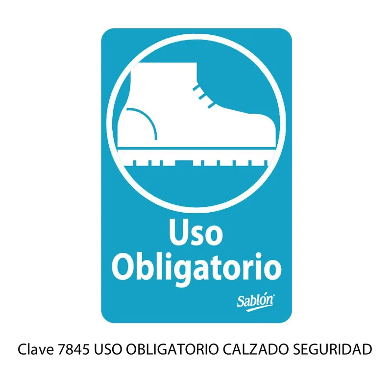 Señal de uso obligatorio — Placa Rígida Autoadherible Mediana — Visibilidad de 0 a 8 metros
