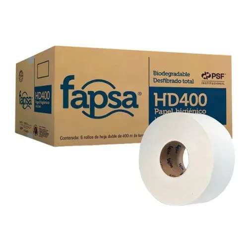 Papel Higiénico Fapsa HD400 en Bobina - Caja con 6 Rollos