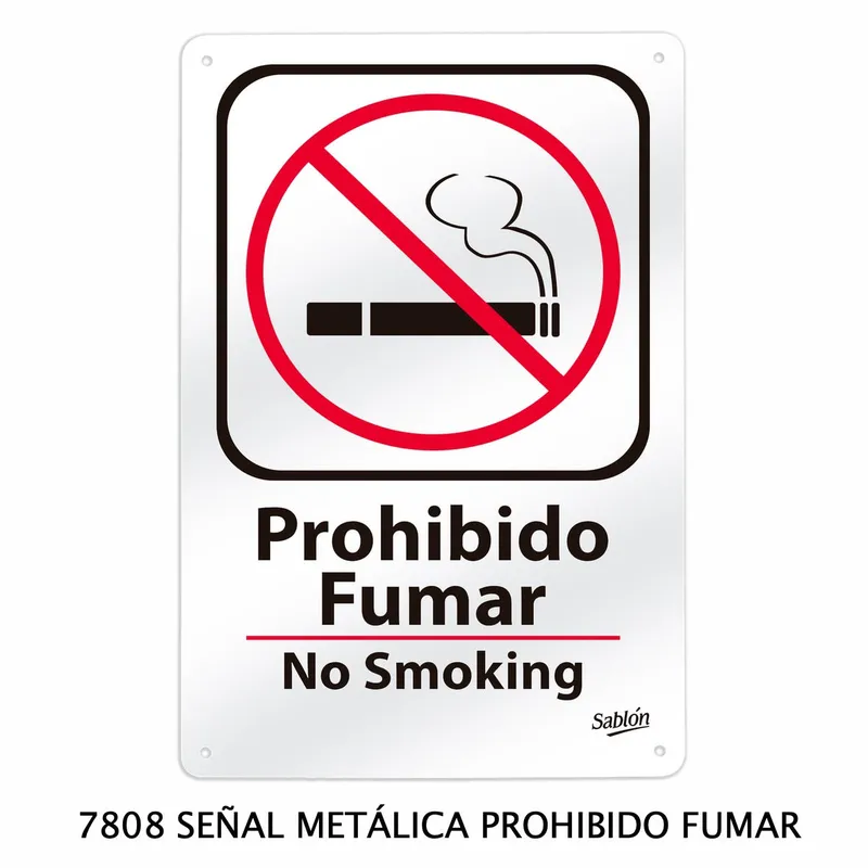 Señal de prohibido fumar — Señal Metálica — Visibilidad de 0 a 12 metros