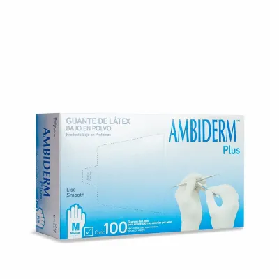 Ambiderm Guante de Látex Plus Bajo en Polvo