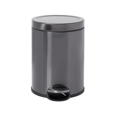 Bote de basura redondo de acero inoxidable con pedal 6 Litros