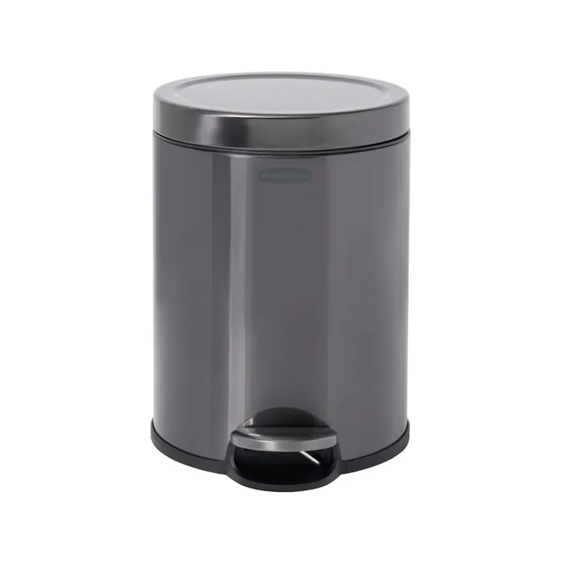 Bote de basura redondo de acero inoxidable con pedal 6 Litros