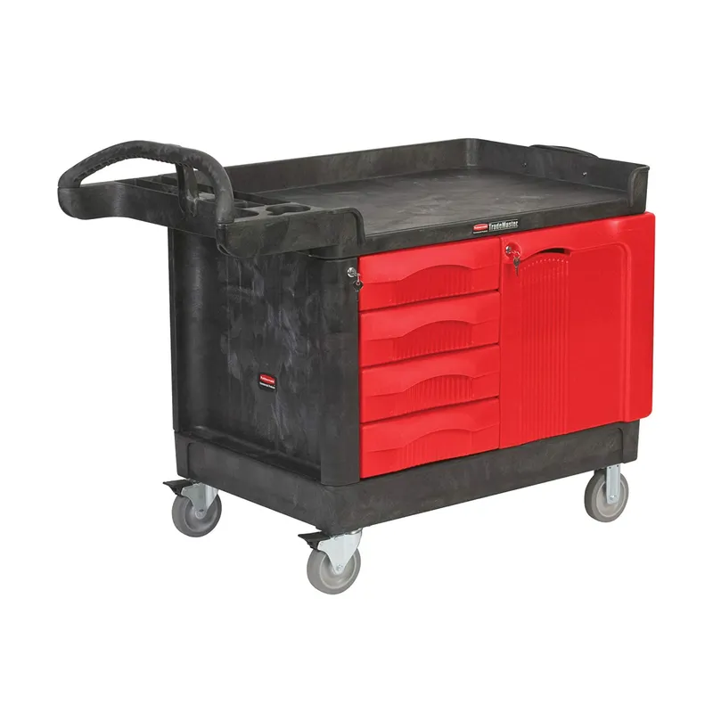 Trademaster® Carro con 4 cajones y gabinete pequeño