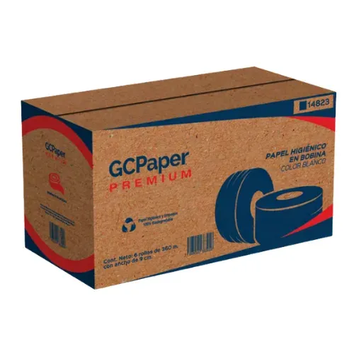 Higiénico Bobina Gcpapel HD Reciclado | 360m | Hoja Sencilla | Caja 6 Rollos | Clave 14806