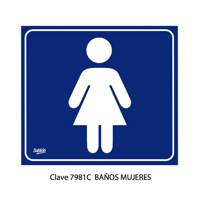 Señal de Baños Mujeres — Señal de Vinil Adherible — Visibilidad de 0 a 5 metros