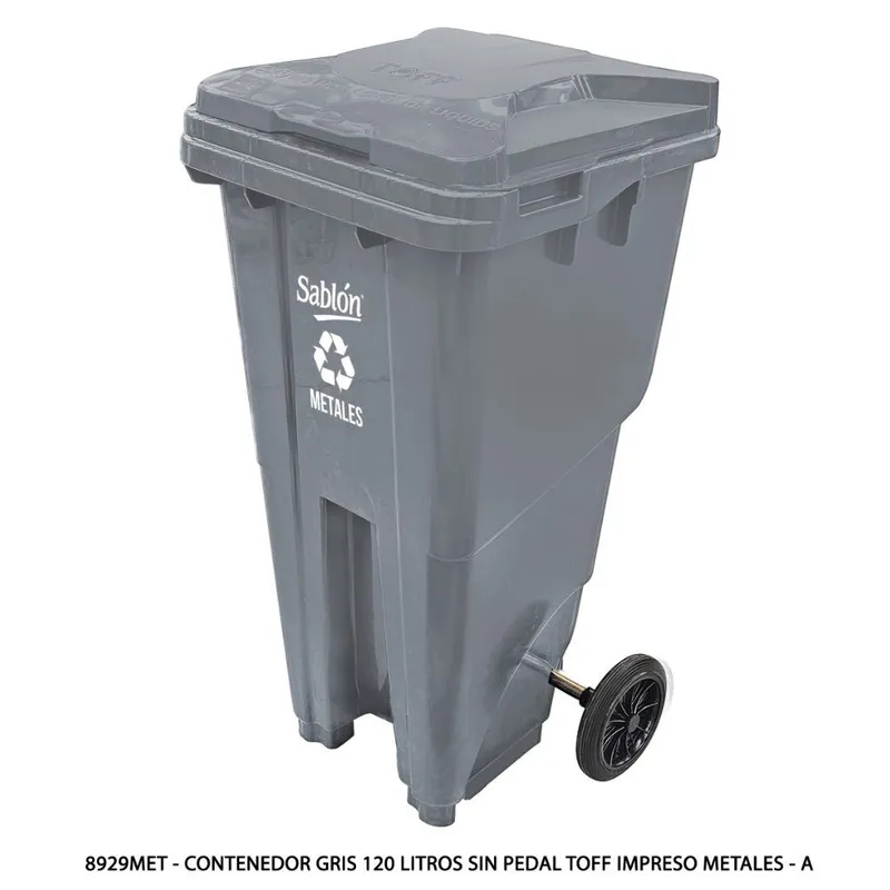 Contenedor Gris 120 Litros sin Pedal — Impreso Metales