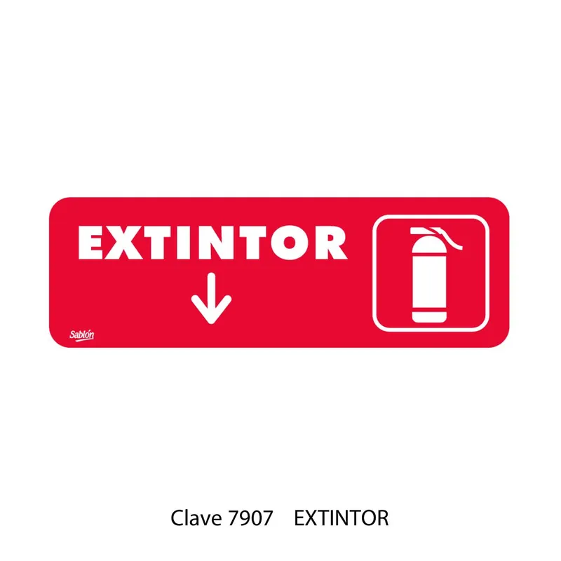 Señal de extintor — Placa Rígida Autoadherible Chica — Visibilidad de 0 a 5 metros