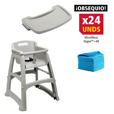 Combo 7: Silla para bebés Sturdy Chair™ +  Bandeja para silla Sturdy Chair™ + Obsequio:  Paños de microfibra HYGEN™ r-40 (24 pzs)