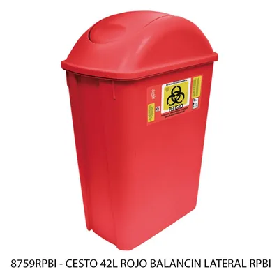 Bote de Basura — para residuos biológicos peligrosos e infecciosos — 42 litros — con Balancín Lateral
