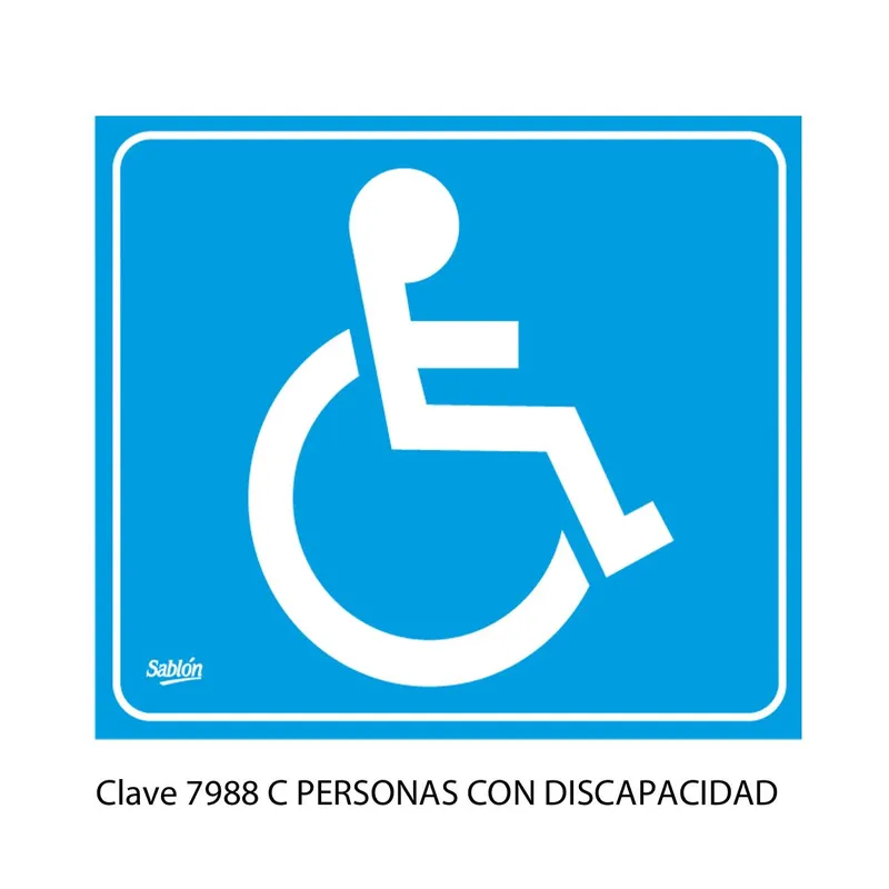 Señal de personas con discapacidad — Señal de Vinil Adherible Low Tack — Visibilidad de 0 a 5 metros