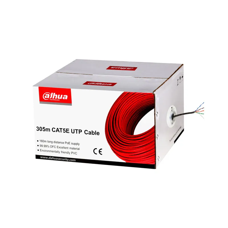 Bobina DAHUA PFM920I-5EUN-C-V2 UTP CAT 5E 100% cobre color blanco 305 mts