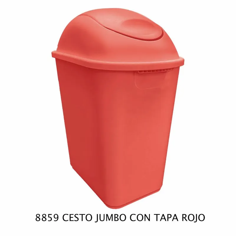 Bote de Basura Mediano Jumbo — 26 litros — Con Tapa Balancín Rojo