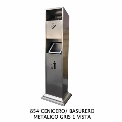 Cenicero y basurero metálico — 1 vista