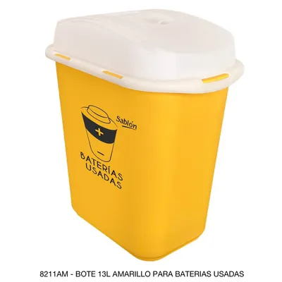 Bote de basura para pilas y baterías usadas — Capacidad 13 litros