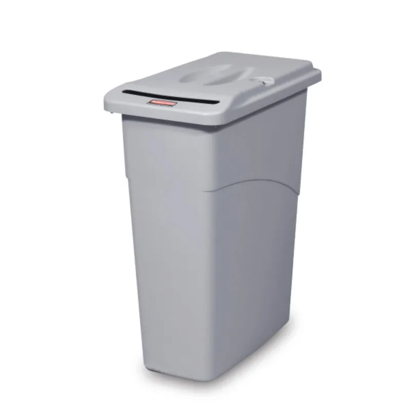 Contenedor Slim Jim® con tapa para documentos confidenciales, 87 L / 23 Gal, Gris