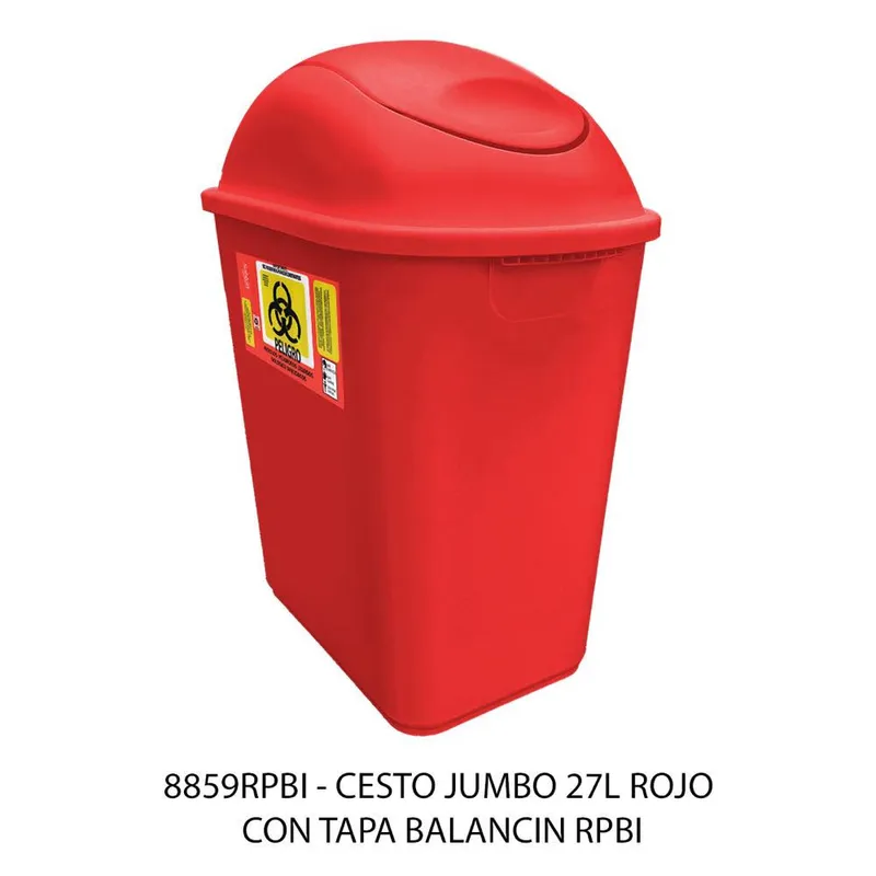 Bote de Basura Jumbo — para residuos biológicos peligrosos e infecciosos — 27 litros