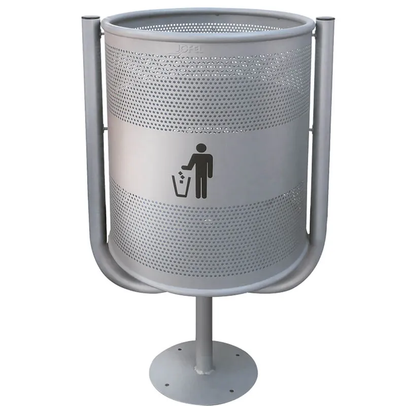 BASURERO BASCULANTE GRANDE GRIS LOGO JOFEL