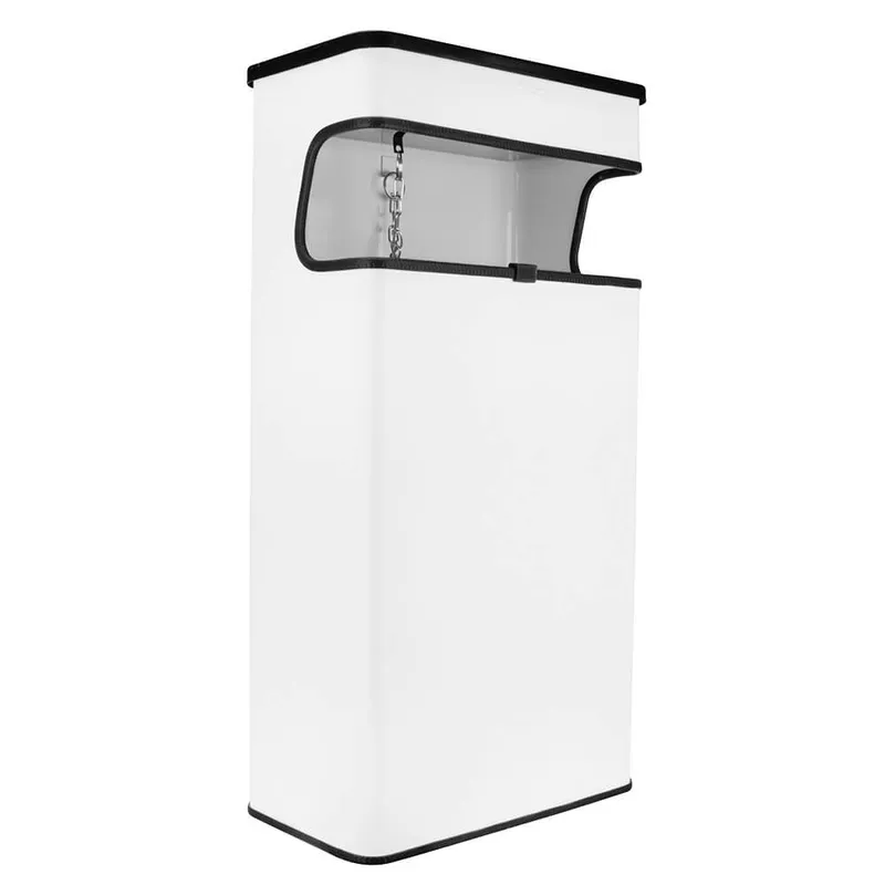 BASURERO RECTANGULAR BLANCO LOGO JOFEL