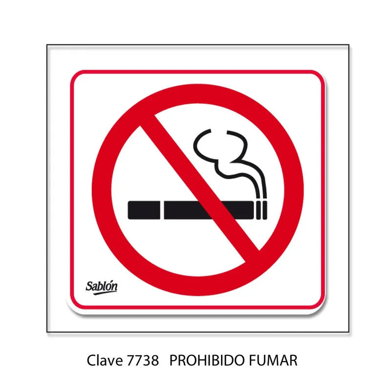 Señal de prohibido fumar — Placa de Acrílico Adherible — Visibilidad de 0 a 6 metros — Elite Mini