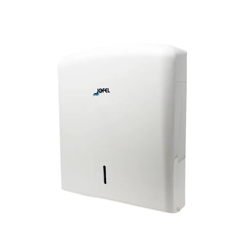 Dispensador de toalla interdoblada Smart | Jofel DT33001 | Capacidad 600 toallas | Plástico ABS blanco