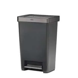 Contenedor de basura Rubbermaid® Premier® Serie IV 12.4G con pedal y tapa de acero inoxidable