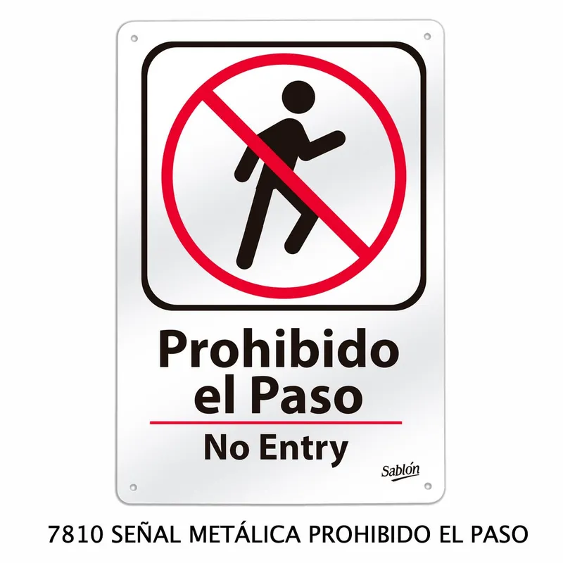 Señal de prohibido el paso — Señal Metálica — Visibilidad de 0 a 12 metros