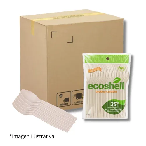 Cuchara Jumbo Ecoshell | Biodegradable a Granel | Paquete con 100 piezas