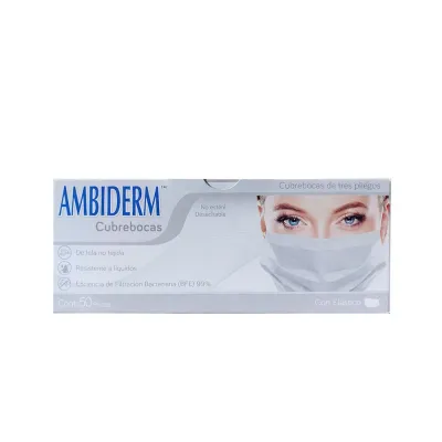 Ambiderm Cubrebocas Adulto Plisado