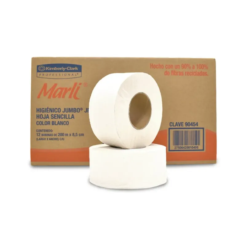 Higiénico Jumbo Marli® Jr 200 mts x 8.5 cm x 12 Hoja sencilla