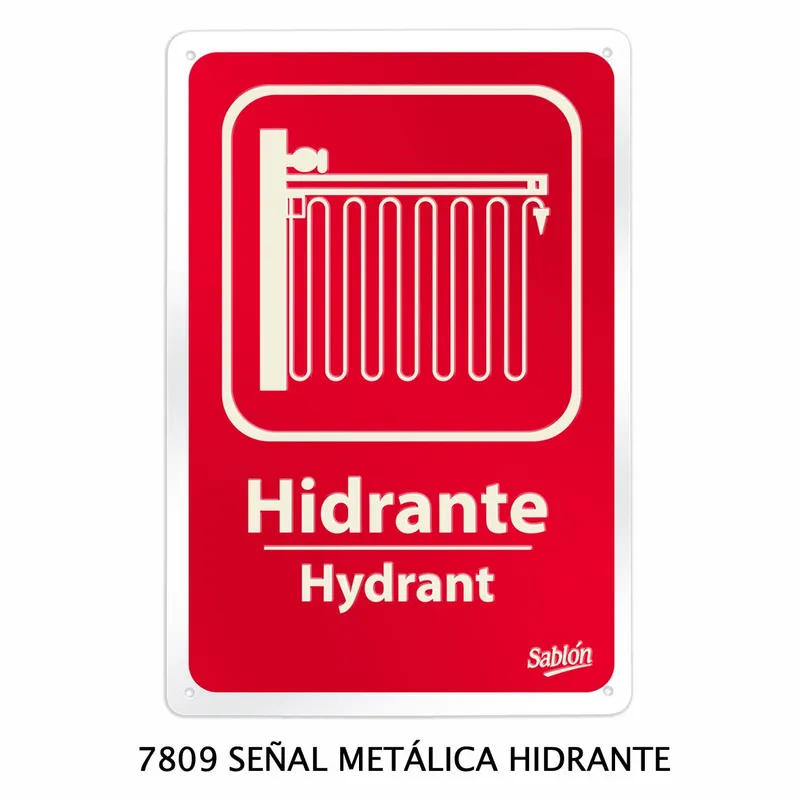 Señal de Hidratante — Señal Metálica — Visibilidad de 0 a 12 metros — Luminiscencia: Más de 4 horas