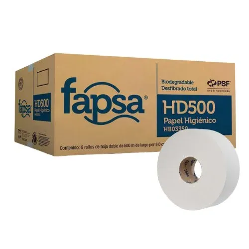 Papel Higiénico Fapsa HD 500 en Bobina Doble Hoja