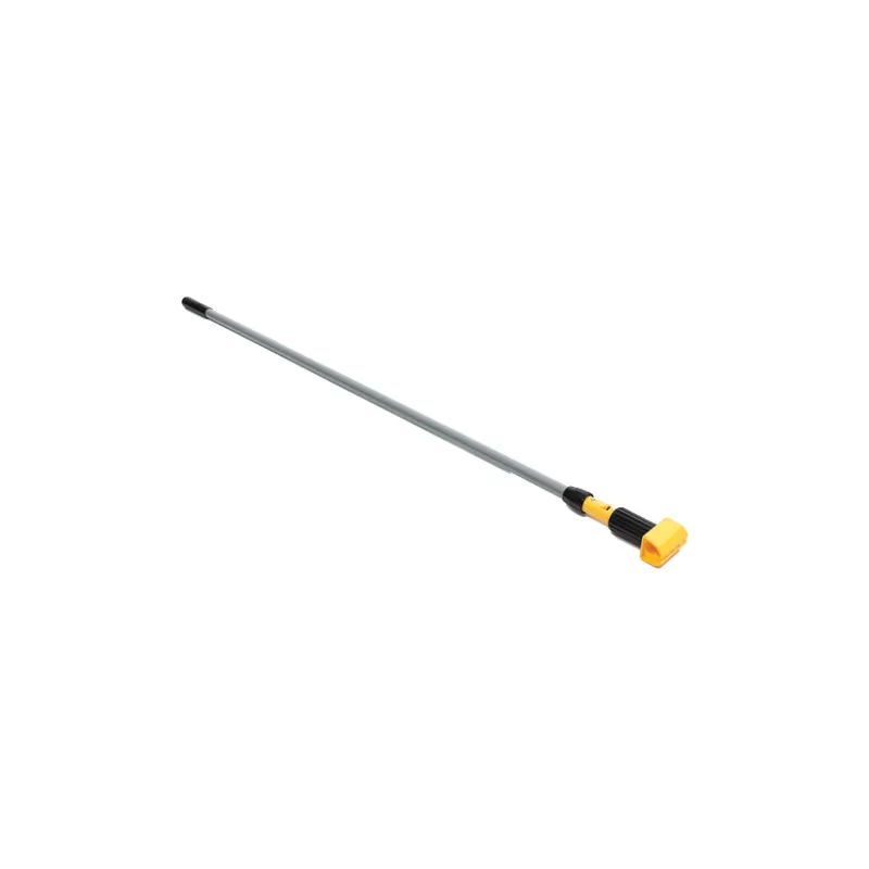 Bastón Gripper® de abrazadera, Cabezal de plástico amarillo, Mango de aluminio, Gris