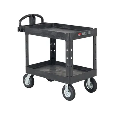 Carro utilitario de servicio pesado BRUTE® con plataforma y repisa