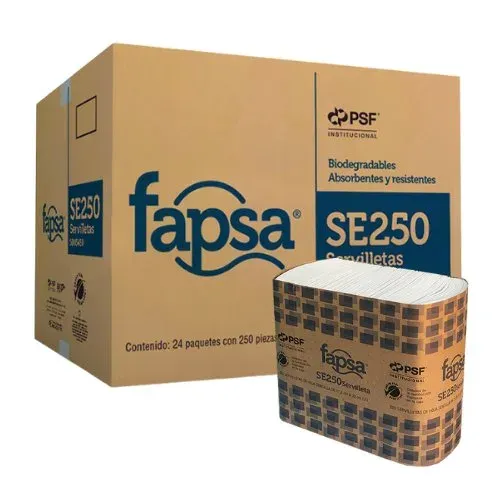 Servilleta Fapsa SE250 Hoja Sencilla Blanca 250 pz
