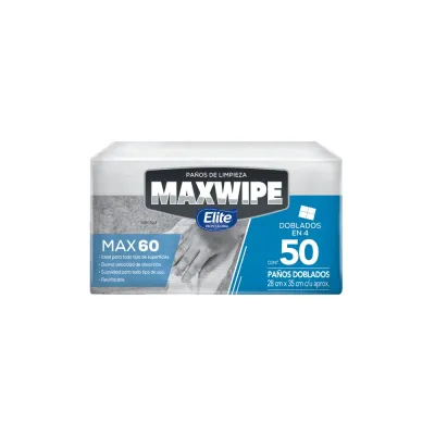 Maxwipe Elite X60 Paños de Limpieza Doblados 28x35cm