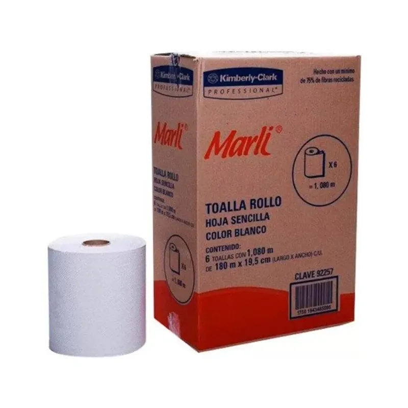 Toalla Manos Rollo Marli® 180 mts x 6