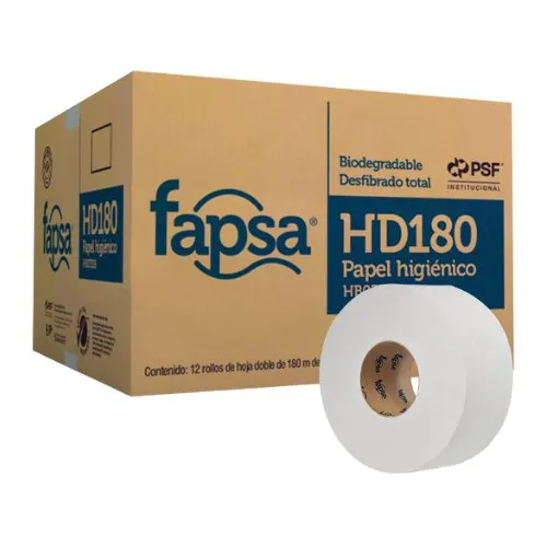 Papel Higiénico Fapsa HD180 en Bobina - Caja con 12 Rollos