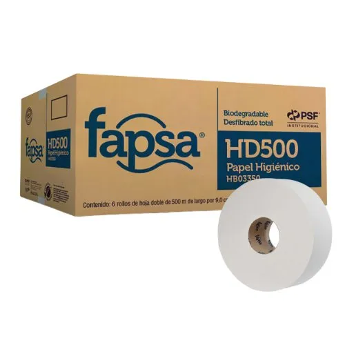 Papel Higiénico Fapsa HD 500 en Bobina Doble Hoja